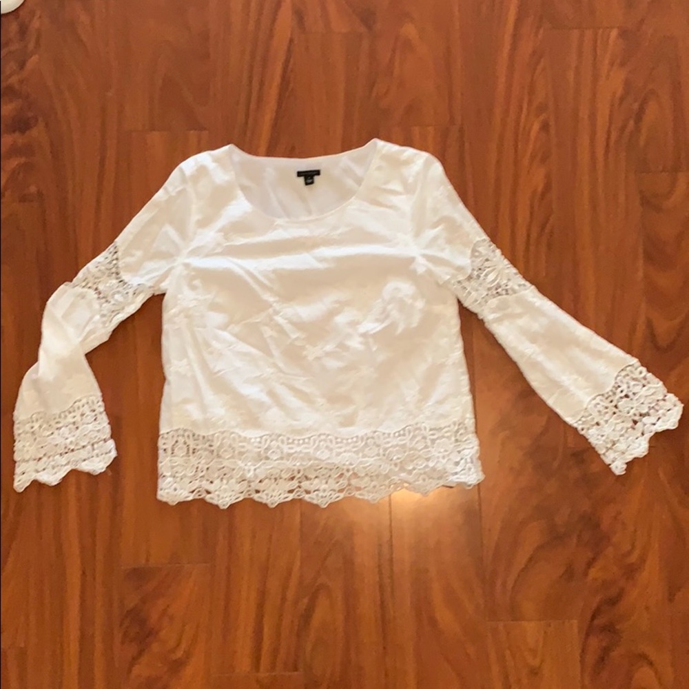 Ann Taylor White Detailed Top